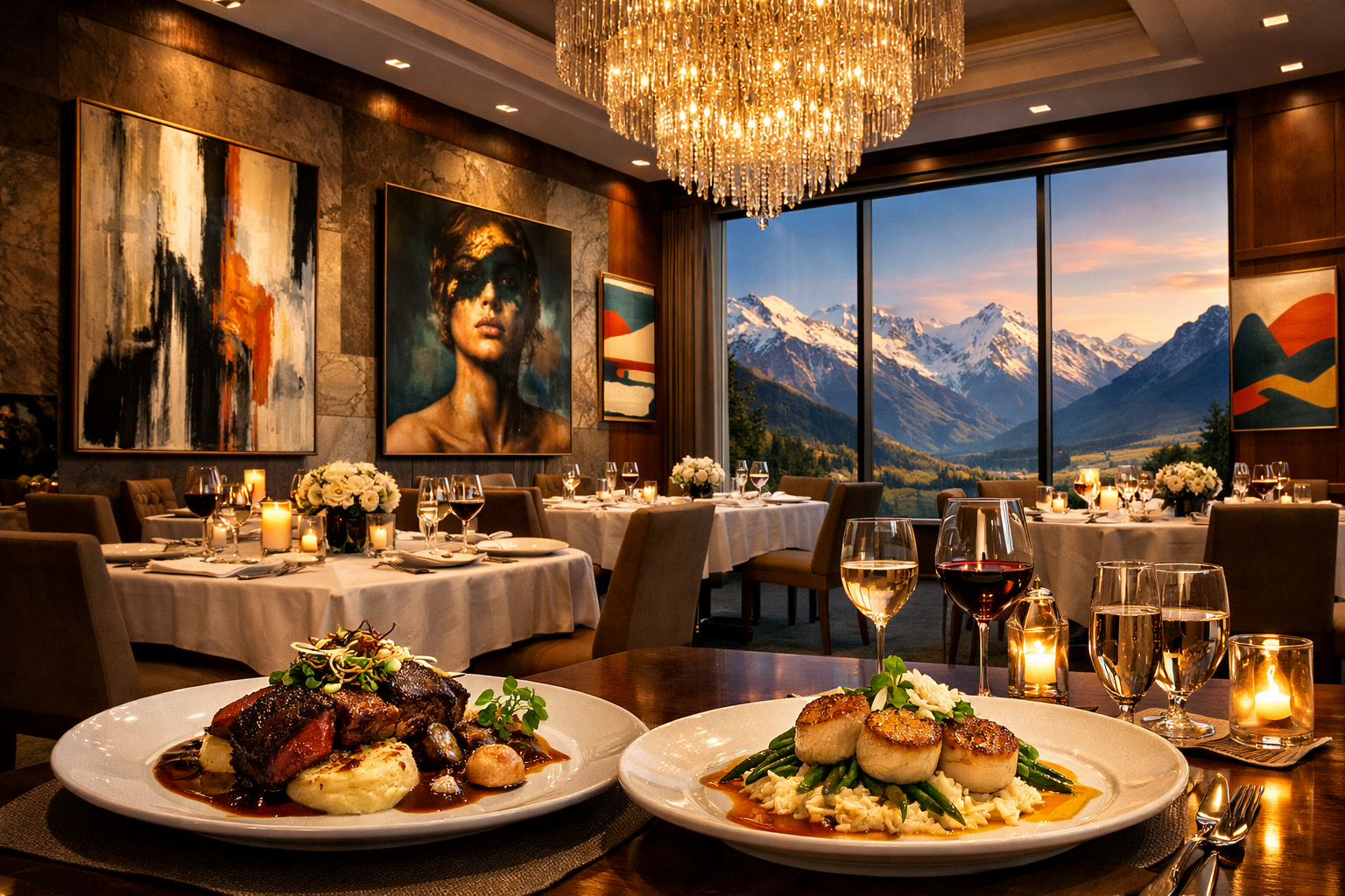 Restaurante Gallery del Grand Plaza Hotel con colección de arte