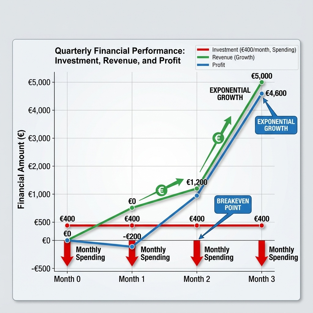 ROI Funnel Evergreen (Gráfico Financiero)