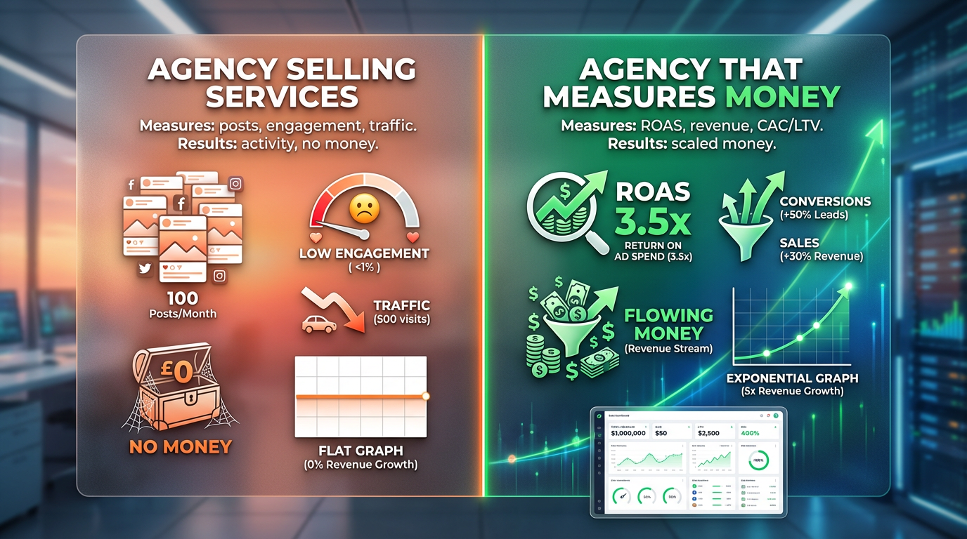 Diferencia Agencia tradicional vs agencia marketing 2026